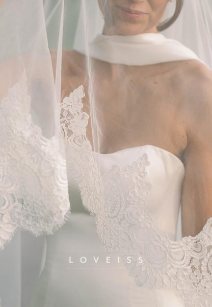 Sweetheart Strapless Pleated A-Line Simple Wedding Dress