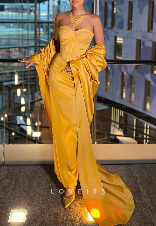 Sweetheart Strapless Ruched Sheath Evening Dress