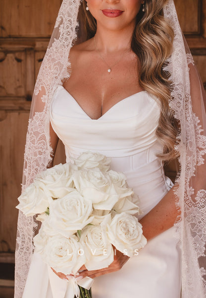 Sweetheart Strapless Side Slit Sheath Simple Wedding Dress