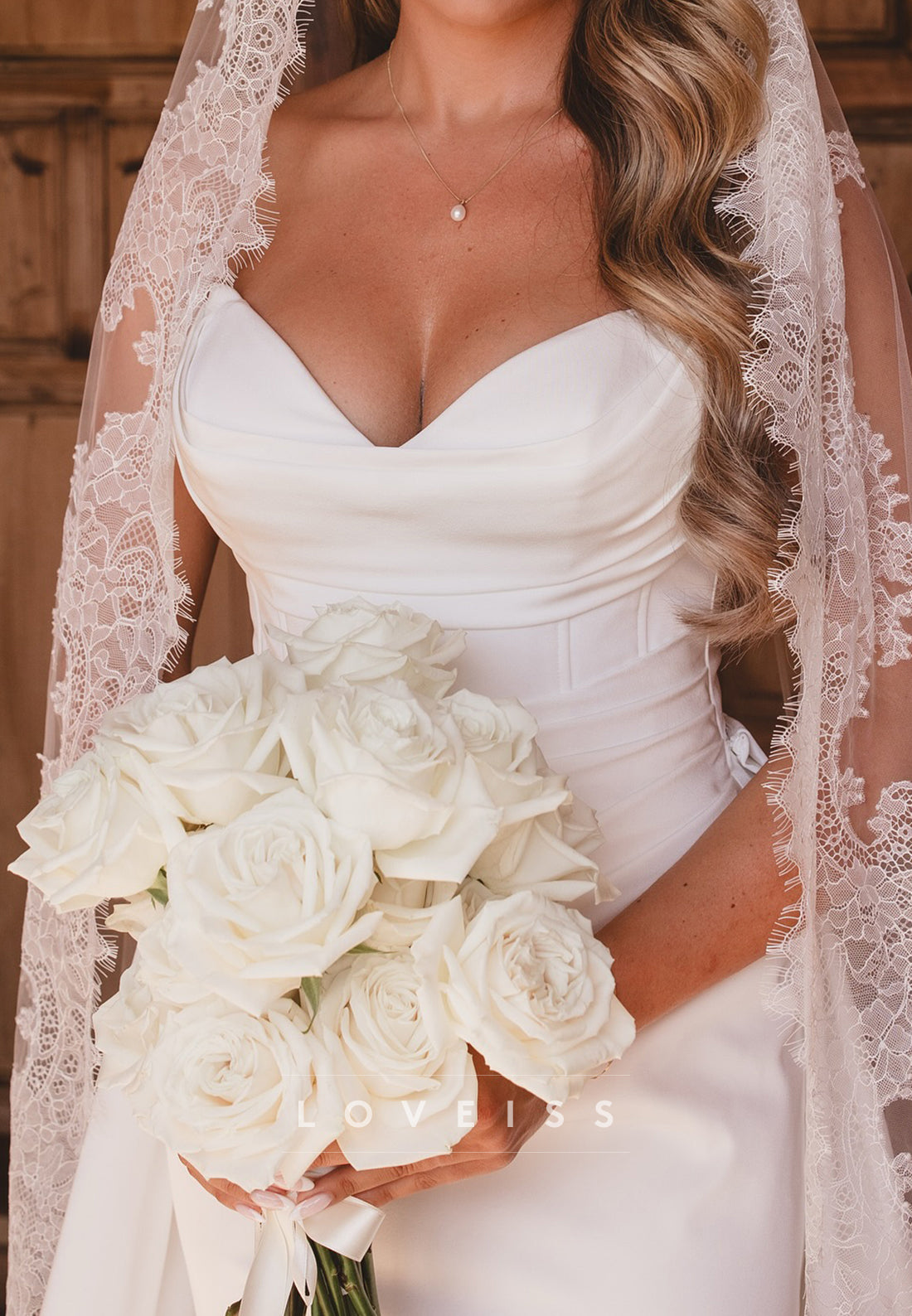 Sweetheart Strapless Side Slit Sheath Simple Wedding Dress