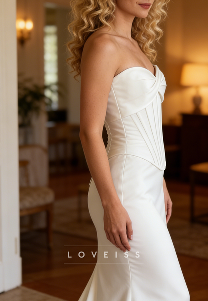 Sweetheart Strapless Sleek Mermaid Wedding Dress