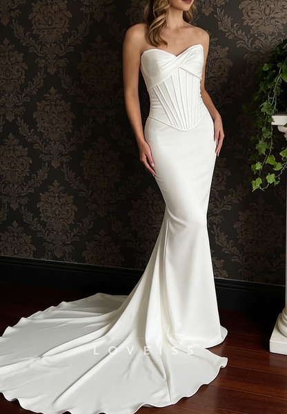 Sweetheart Strapless Sleek Mermaid Wedding Dress