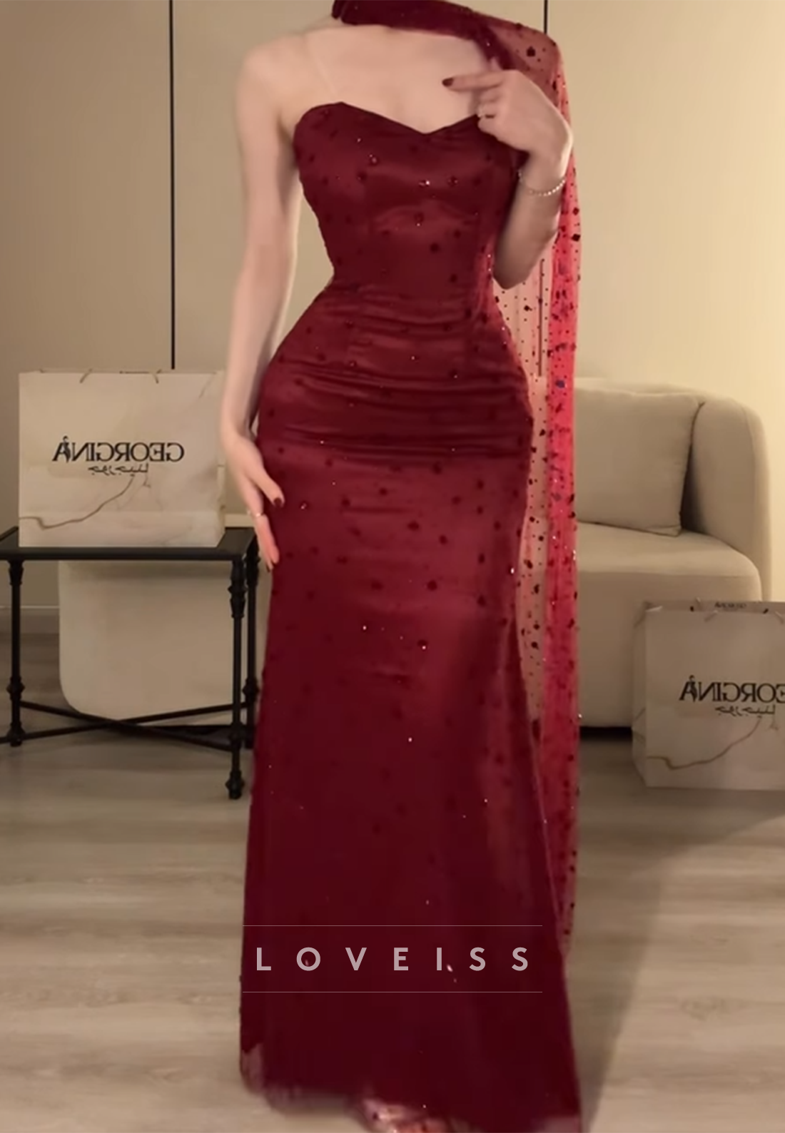 Sweetheart Strapless Sparkly Mermaid Prom Dress