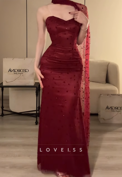 Sweetheart Strapless Sparkly Mermaid Prom Dress