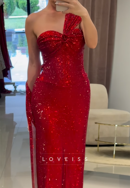 Sweetheart Strapless Sparkly Mermaid Red Prom Dress