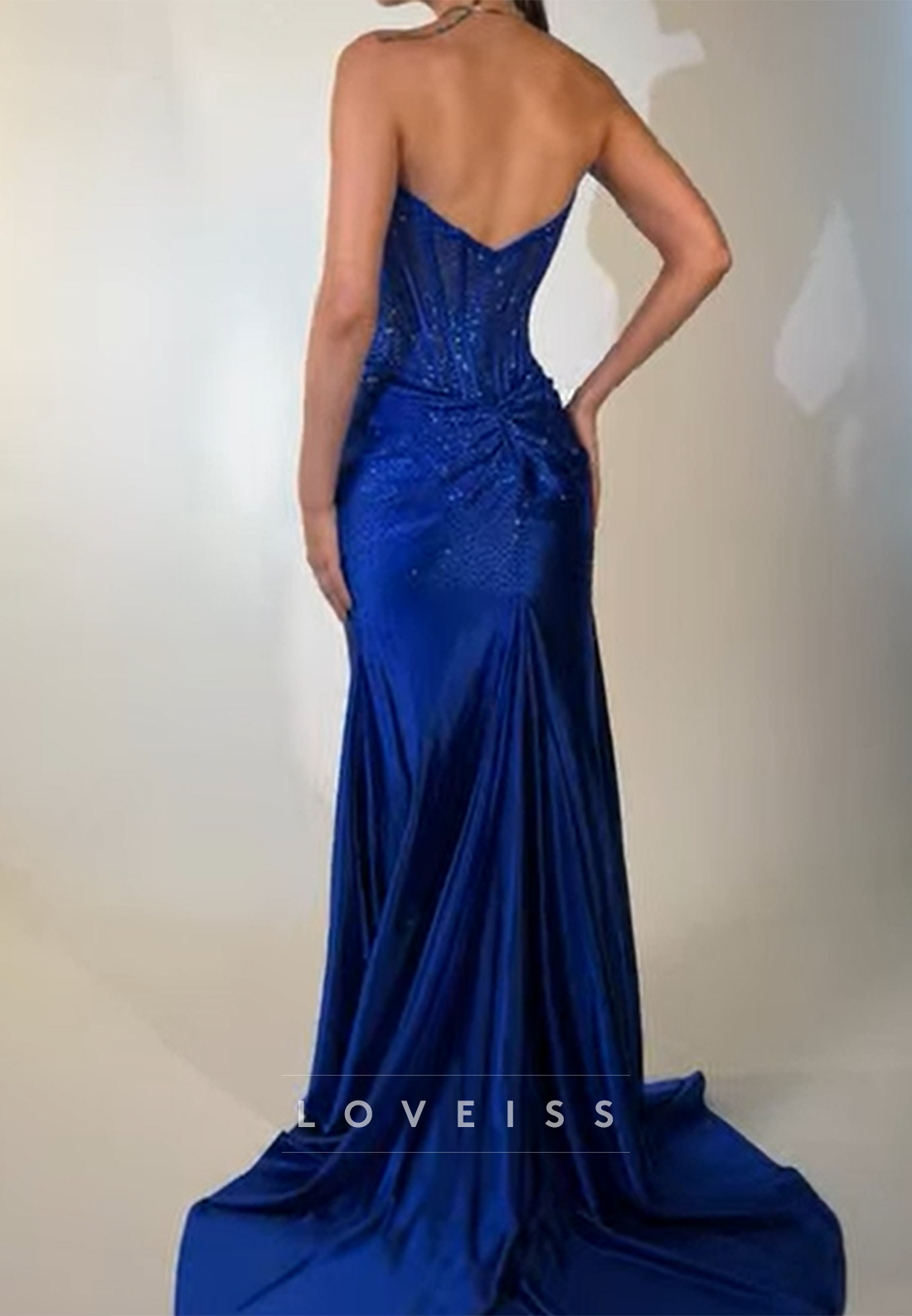 Sweetheart Strapless Sparkly Sheath Prom Dress