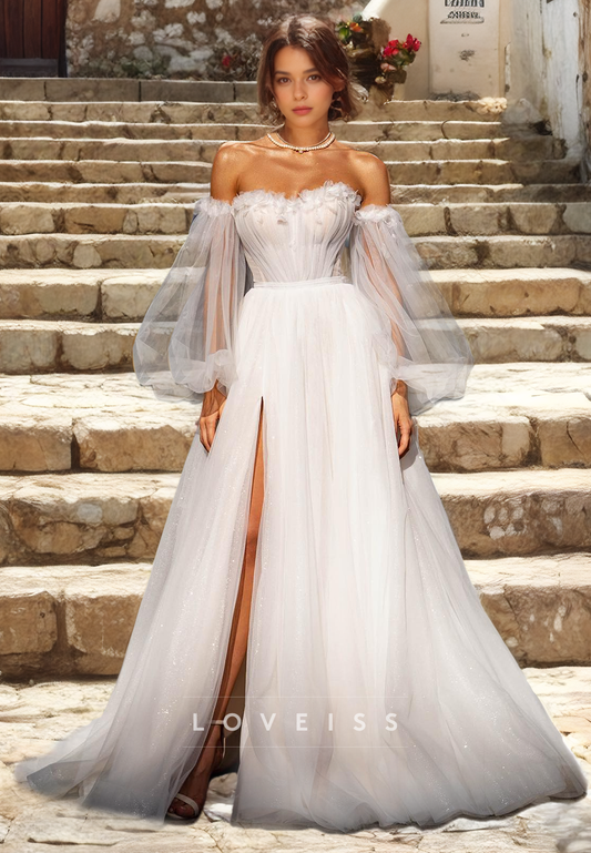 Sweetheart Strapless Tulle Ball Gown A-Line Wedding Dress