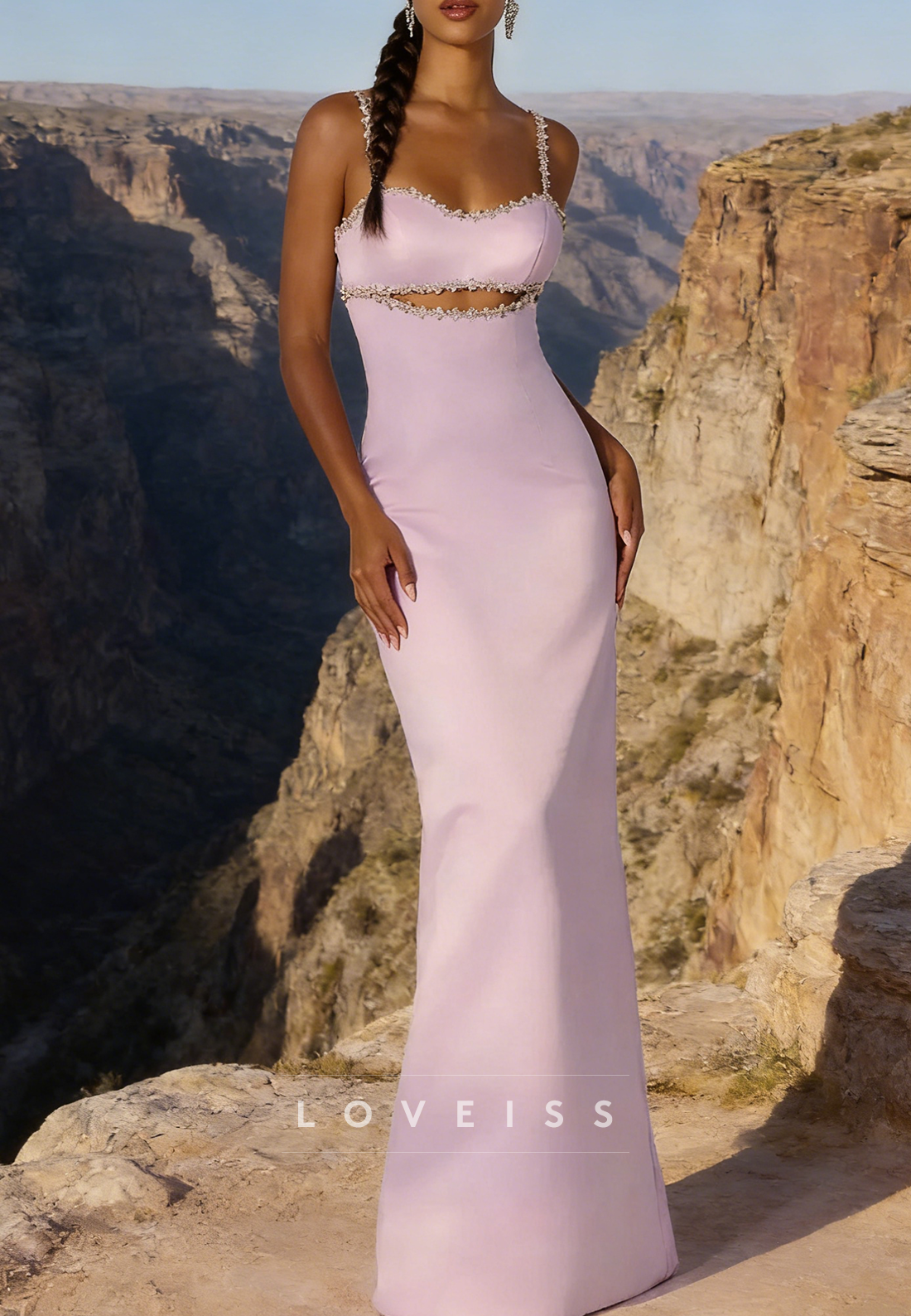 Sweetheart Straps Beaded Illusion Mermaid Prom Dress