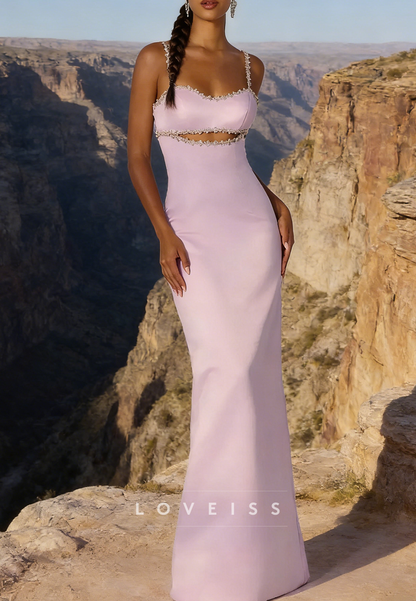 Sweetheart Straps Beaded Illusion Mermaid Prom Dress