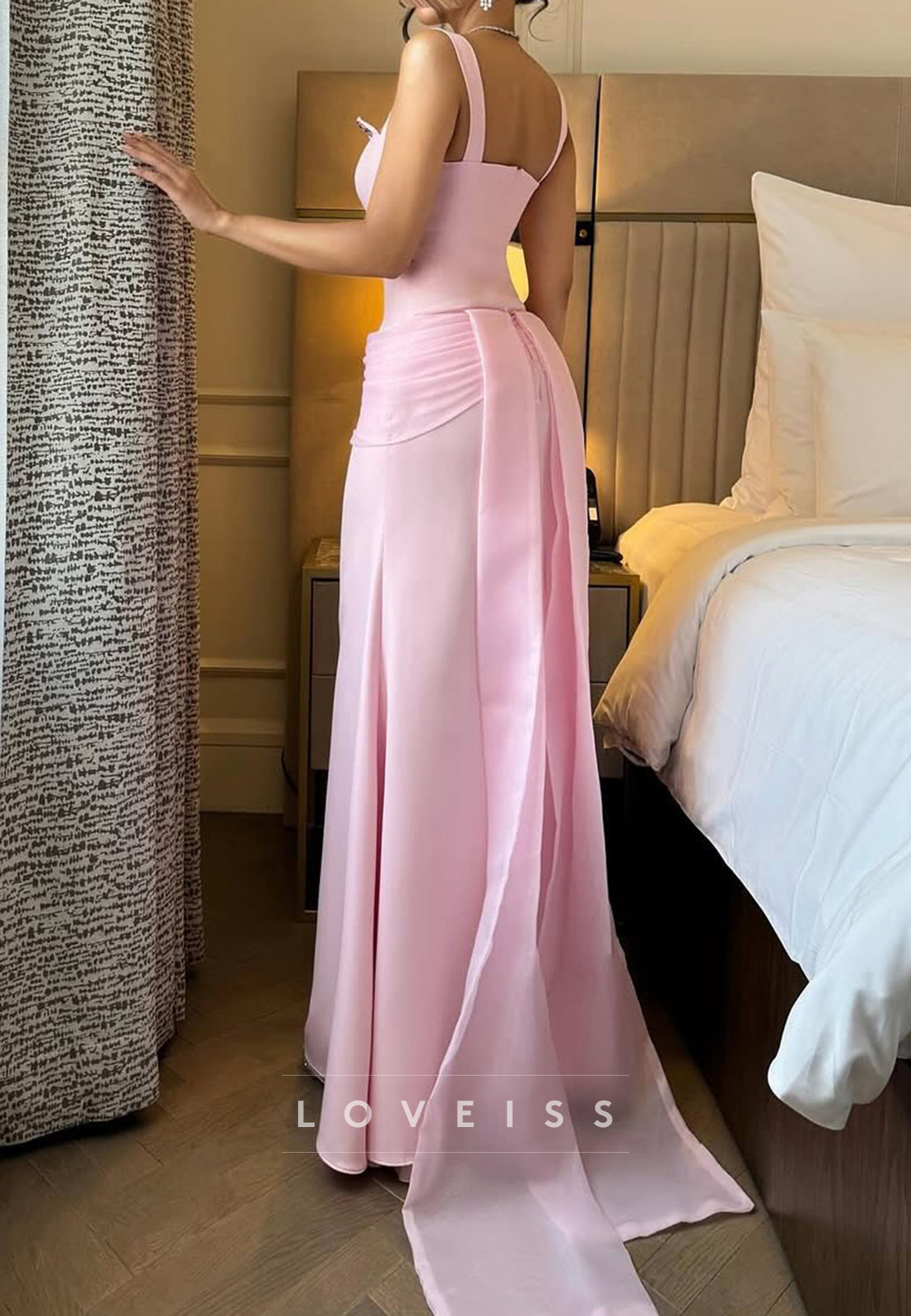 Sweetheart Straps Beaded Sheath Prom Dress