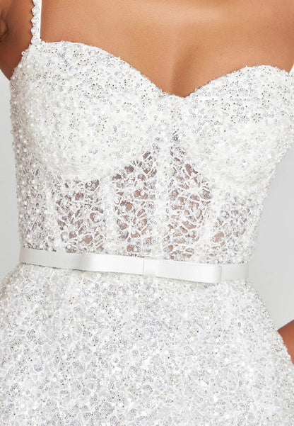 Sweetheart Straps Short A-Line Wedding Dress