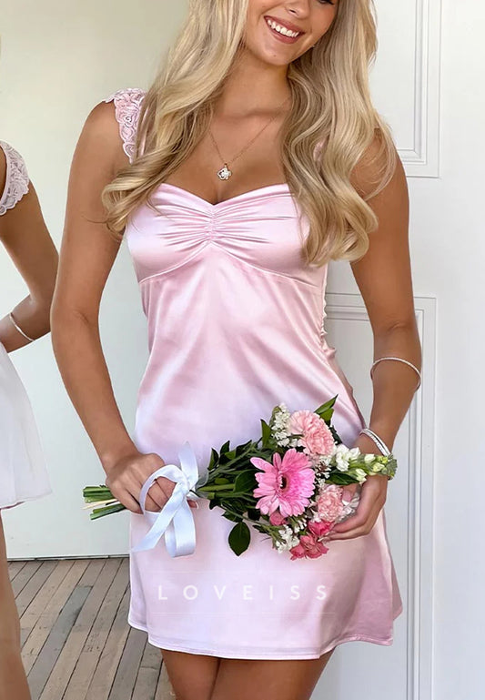 Sweetheart Straps Sleek A-Line Party Homecoming Dress