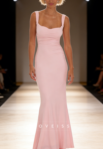 Sweetheart Straps Sleeveless Mermaid Simple Prom Dress