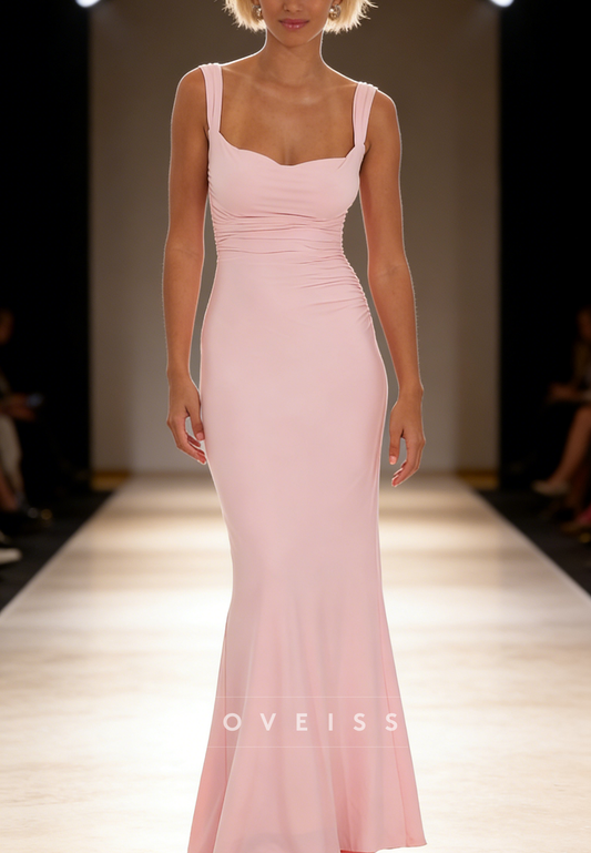 Sweetheart Straps Sleeveless Mermaid Simple Prom Dress