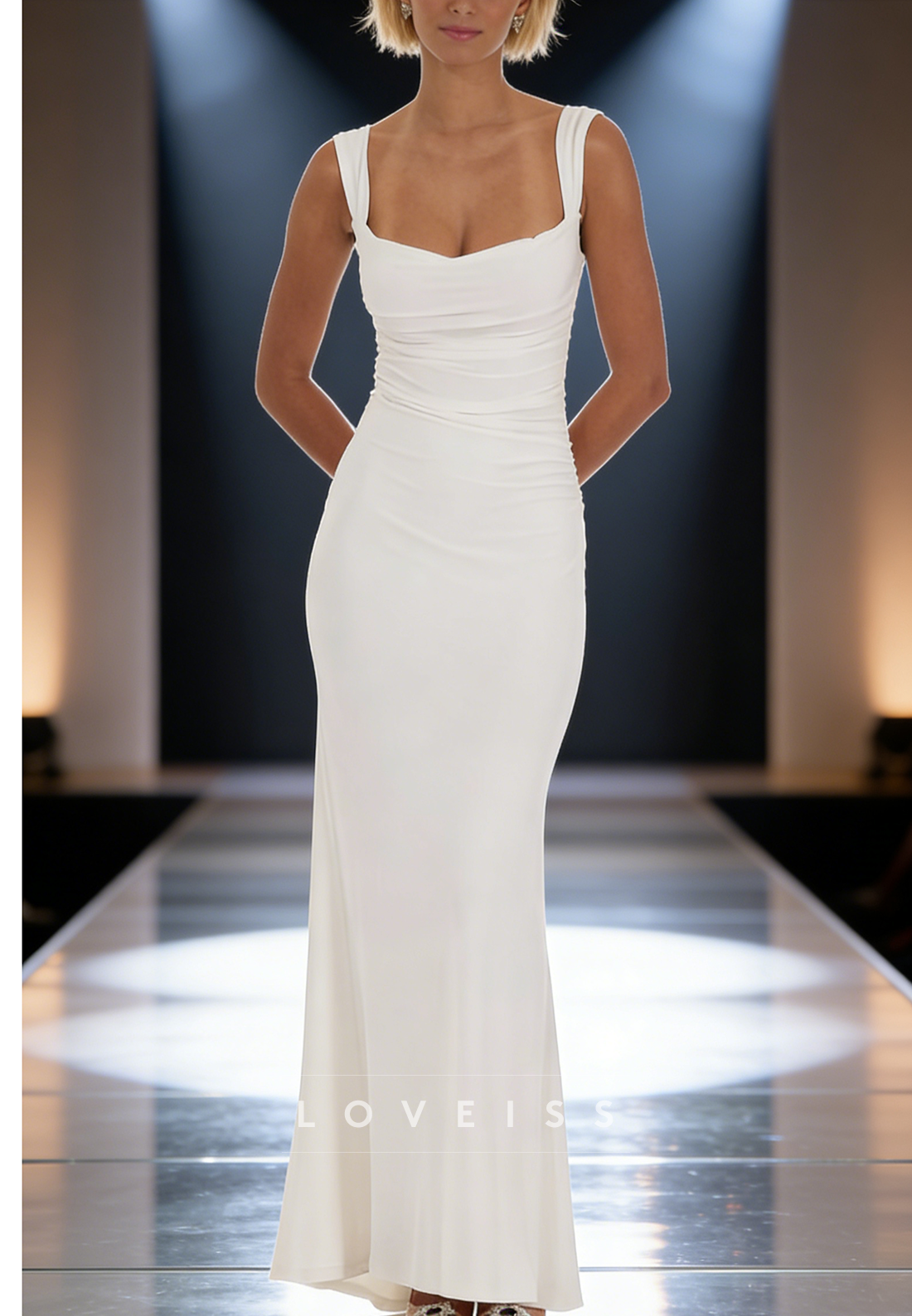 Sweetheart Straps Sleeveless Mermaid Simple Prom Dress