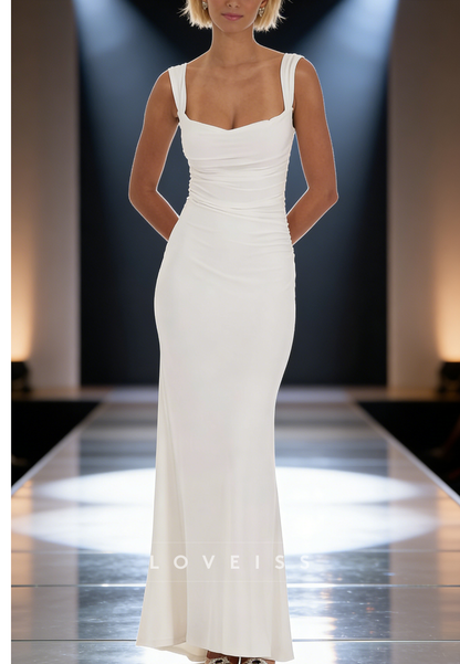 Sweetheart Straps Sleeveless Mermaid Simple Prom Dress