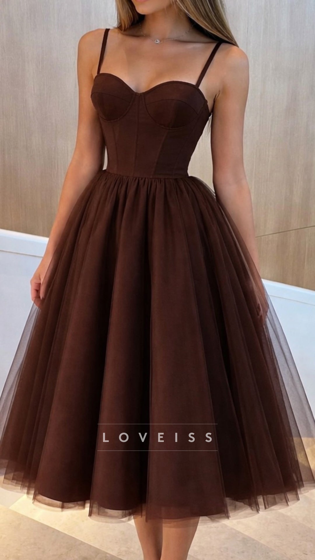 Sweetheart Straps Tulle A-Line Prom Dress