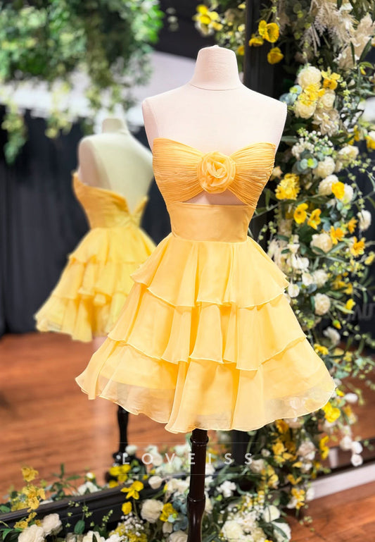 Sweetheart Tiered Chiffon A-Line Party Homecoming Dress