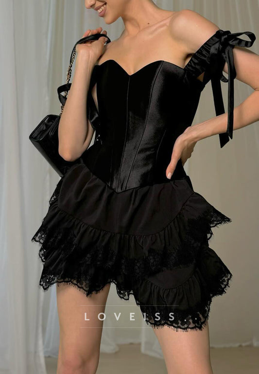 Sweetheart Tiered Corset A-Line Party Homecoming Dress