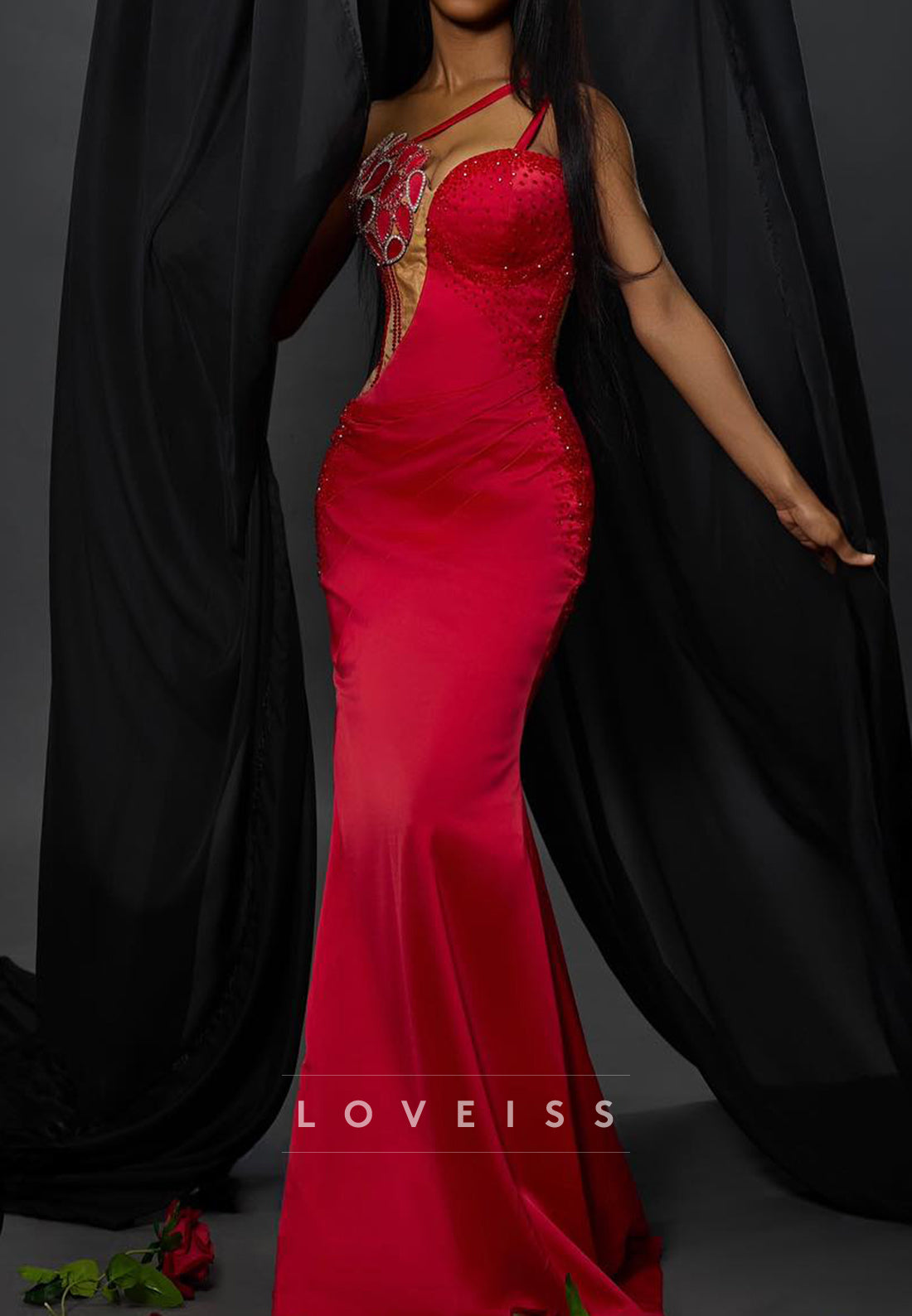 Sweetheart Straps Beaded Appliques Mermaid Prom Dress for Black Girls