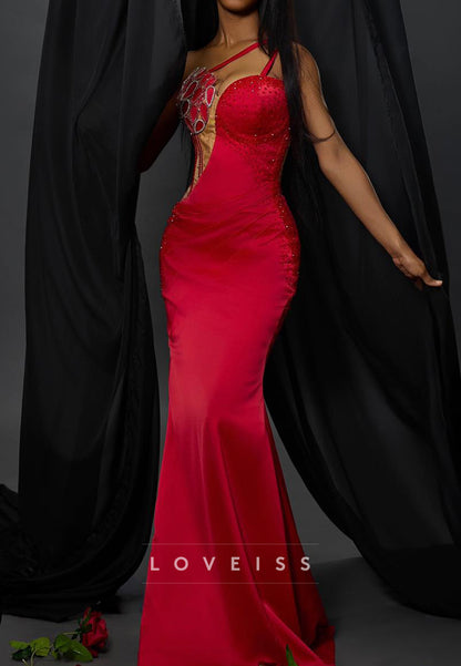 Sweetheart Straps Beaded Appliques Mermaid Prom Dress for Black Girls