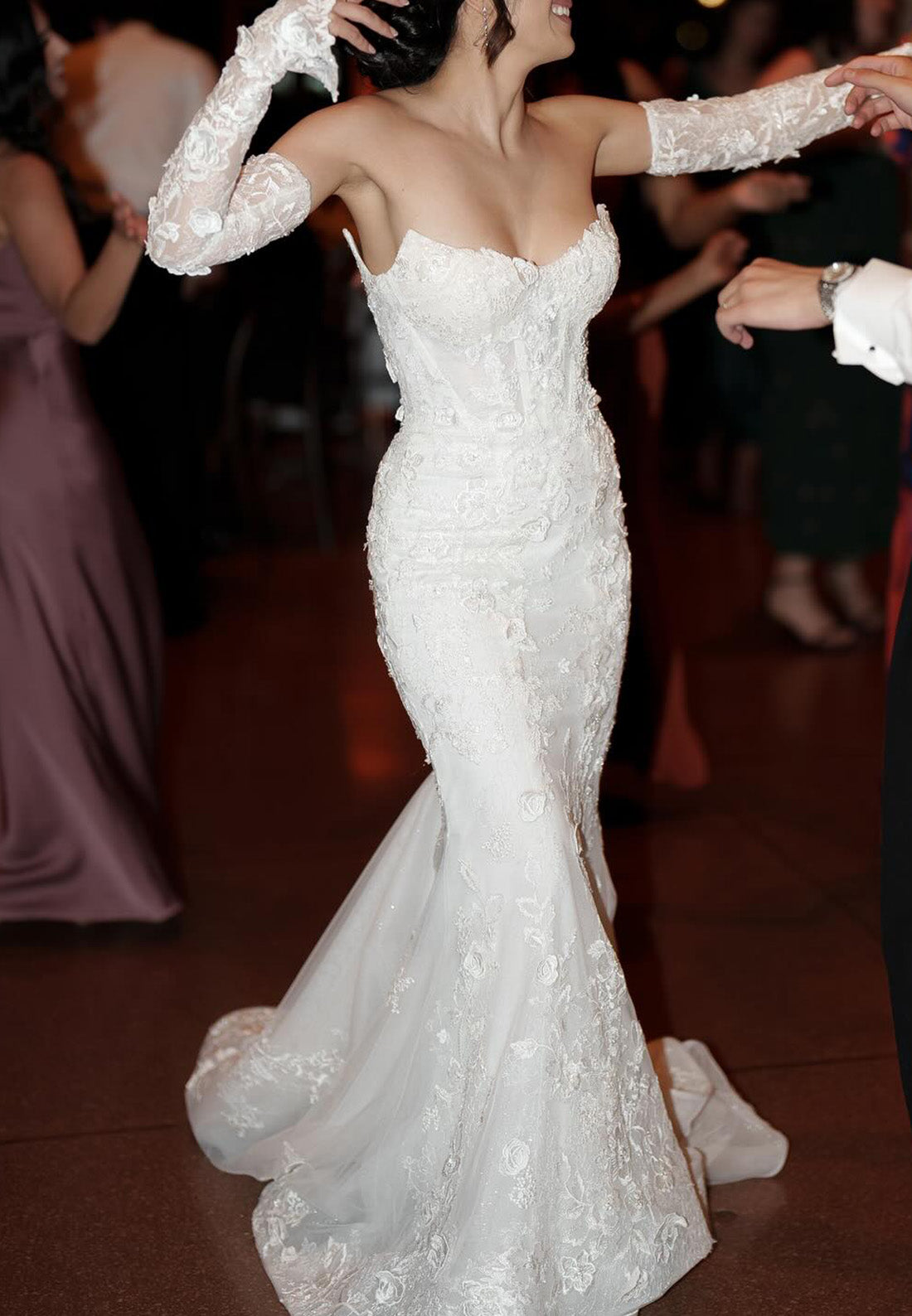 Swetheart Strapless Appliques Mermaid Wedding Dress