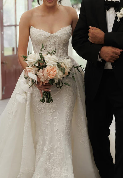 Swetheart Strapless Appliques Mermaid Wedding Dress