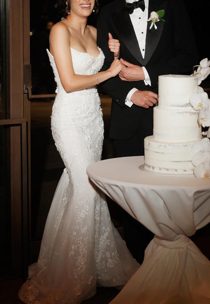 Swetheart Strapless Appliques Mermaid Wedding Dress