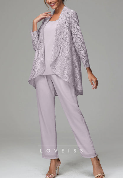 Three Piece Lace Appliques Jumpsuit Mother of Bride Dress