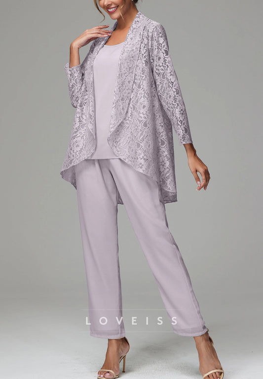 Three Piece Lace Appliques Jumpsuit Mother of Bride Dress