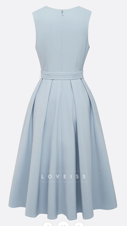 V-Neck Appliques A-Line Wedding Guest Dress