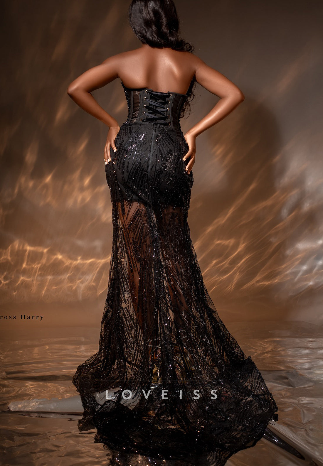 V-Neck Beaded Embroidery Sparkly Mermaid Prom Dress for Black Girls