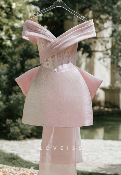 V-Neck Bowknot A-Line Sleeveless Party Short Homecoming Dress