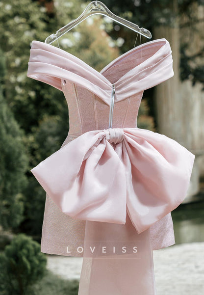V-Neck Bowknot A-Line Sleeveless Party Short Homecoming Dress