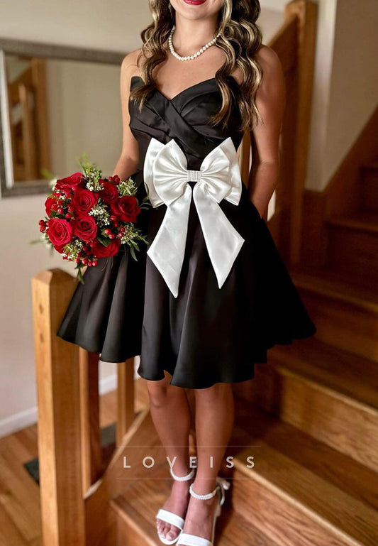 V-Neck Satin A-Line Party Homecoming Dress