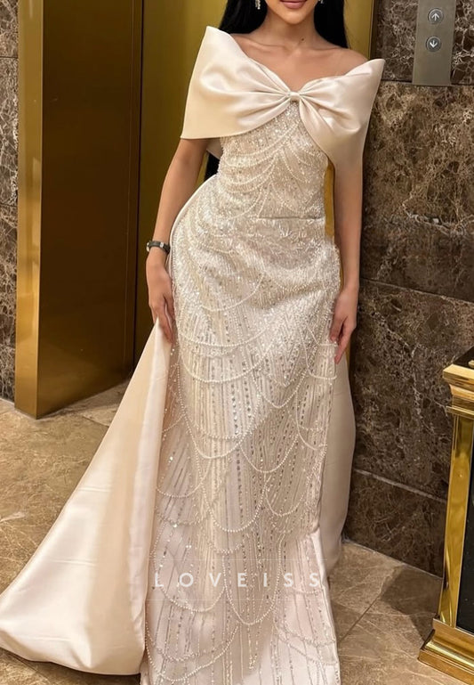 V-Neck Sleeveless Beaded Embroidery Sheath Evening Dress