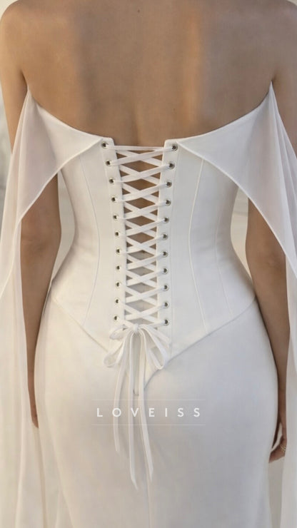 V-Neck Sleeveless Corset Mermaid Wedding Dress