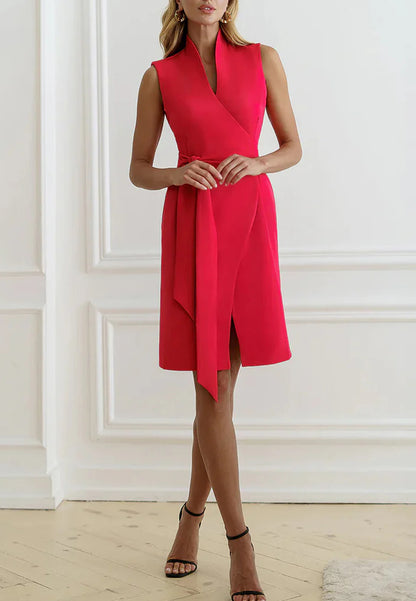 V-Neck Sleeveless Knee-Length Sheath Wedding Guest Dress