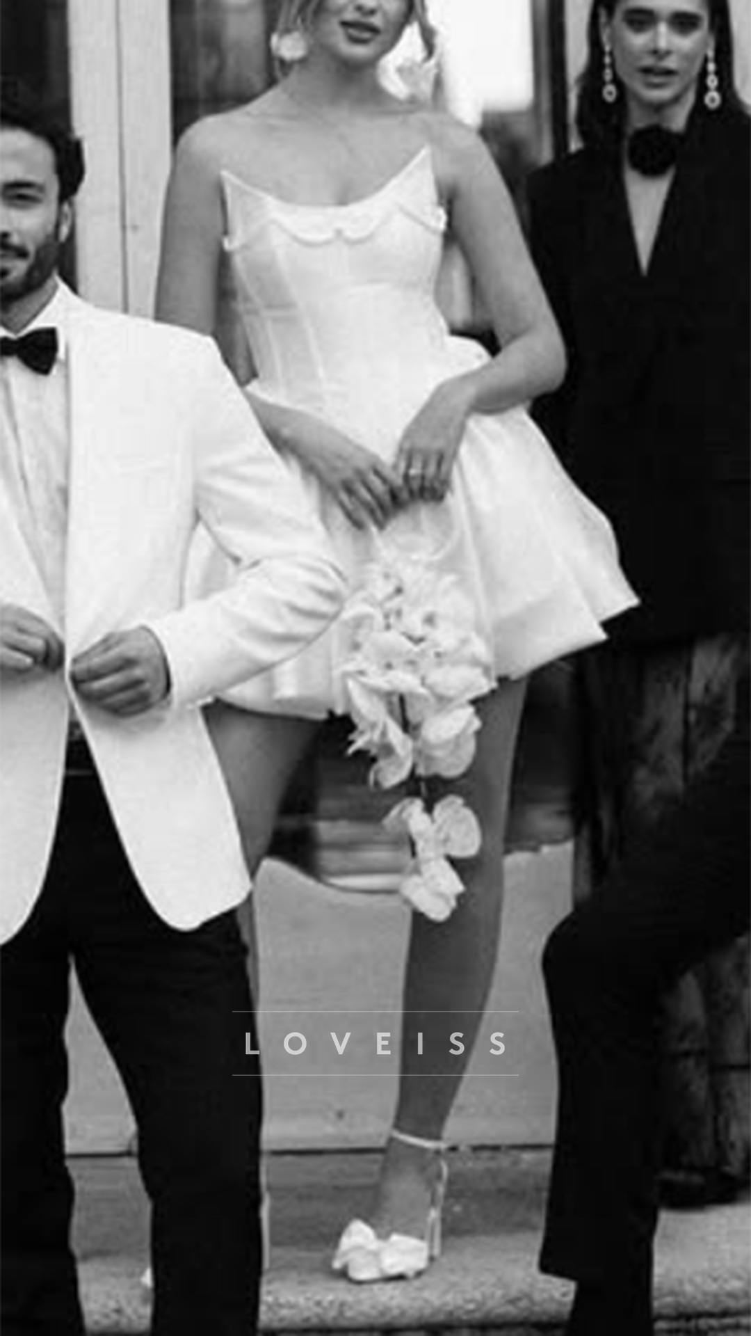 V-Neck Sleeveless Satin Pearl A-Line Short Wedding Dress