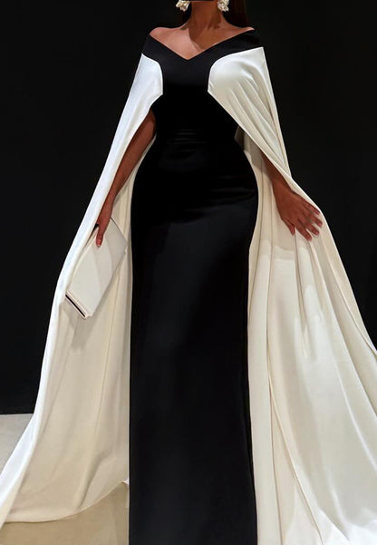 V-Neck Sleeveless Sleek Mermaid Simple Evening Dress