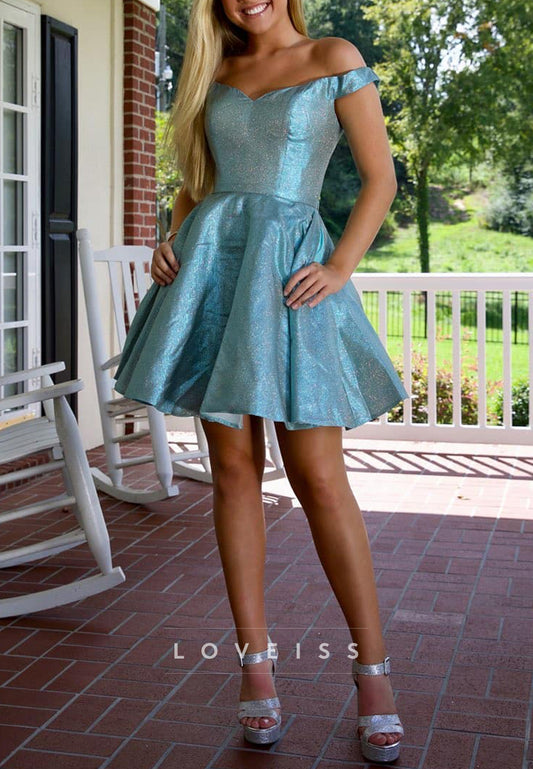 V-Neck Strapless A-Line Short Homecoming Dress