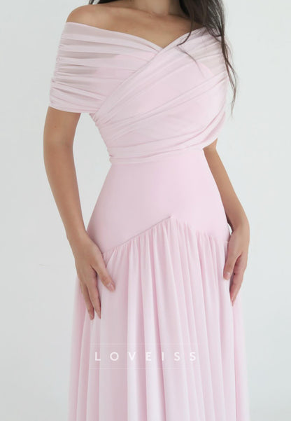 V-Neck Strapless Pleated A-Line Formal Dress
