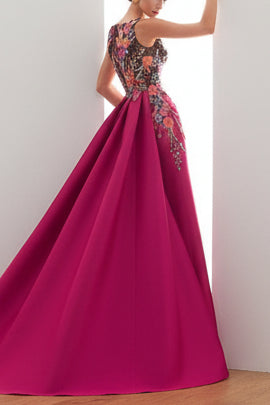 Floral Embroidered Bodice Mermaid Mother of Bride Dress