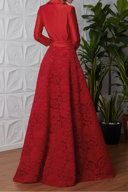 Mikado  Lace Skirt and Tailored Blouse Mother of Bride Dress