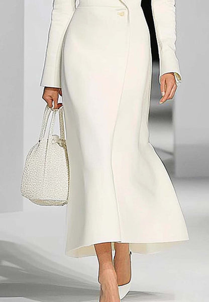 dress with blazer formal White Blazer Dress Work Semi Formal Midi Dress – Loveiss