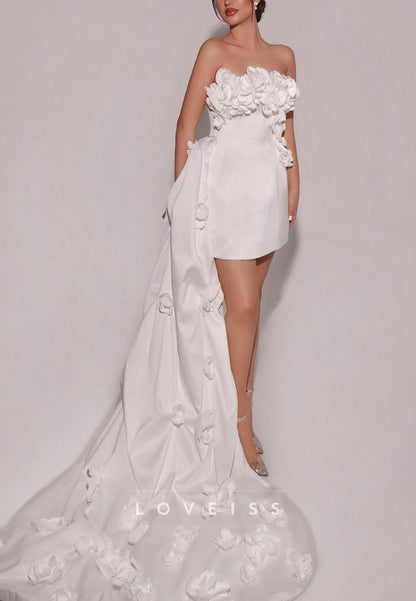 Off-Shoulder Ruffled A-Line Short Wedding Dress