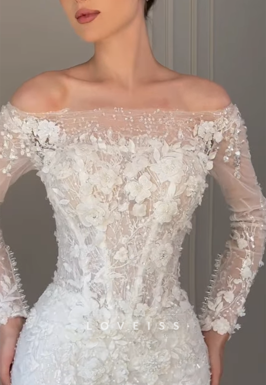 Off-the-Shoulder Corset Mermaid Wedding Dress