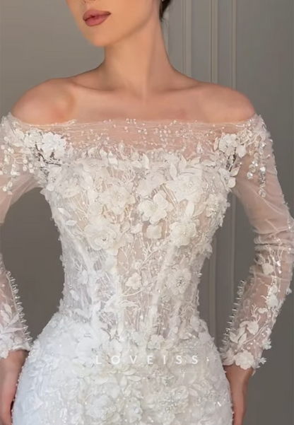 Off-the-Shoulder Corset Mermaid Wedding Dress