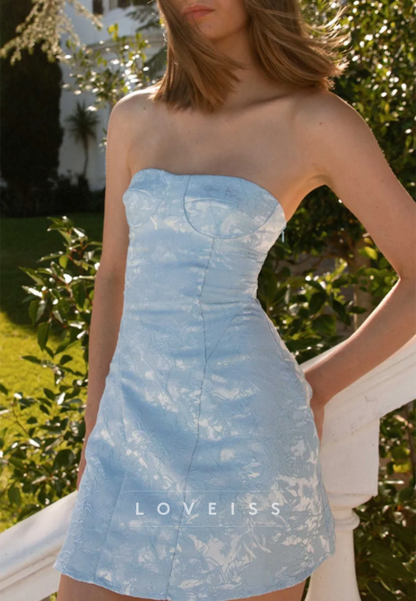 Strapless Jacquard Corset Mini Dress