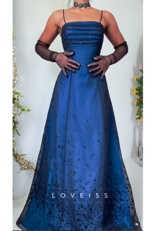 A-Line Gown with Star Mesh Overlay